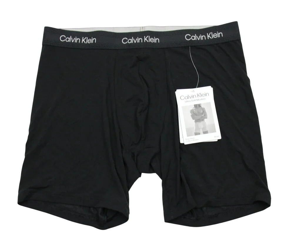 Calvin Klein Ultra-Soft Modern Boxer Brief Mens Medium Black Modal Stretch